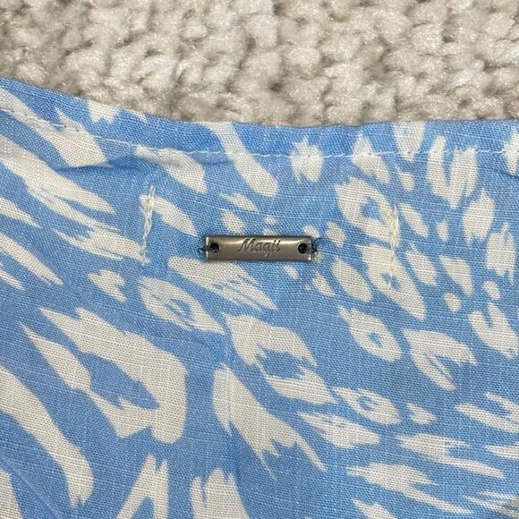 Maaji Helena Blue White Animal Print Tassel Tie Flowy Dress - Picture 9 of 13